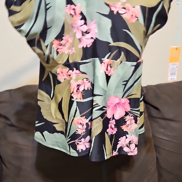 NWT Kona Sol Tropical Floral Women's Swim Top - Picture 3 of 10